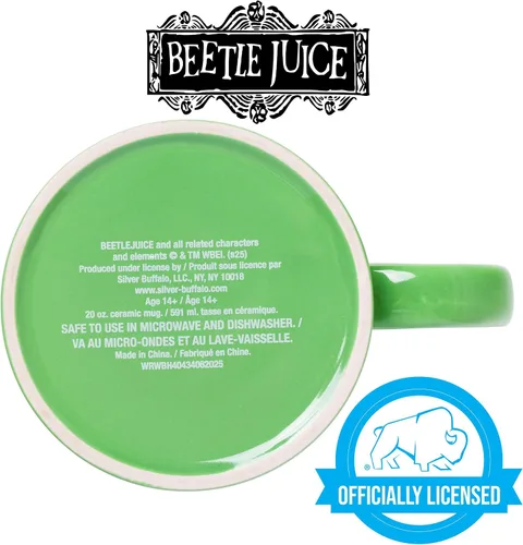 Vista 4 de Silver Buffalo Beetlejuice It's Showtime - Taza de cerámica, 20 onzas