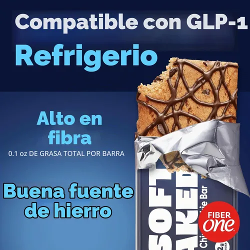 Vista 4 de Fiber One Brownies de 70 calorías, barras de bocadillos de galletas con chispas de chocolate, 2g de azúcar, paquete de valor, 12 unidades, 10.6 oz