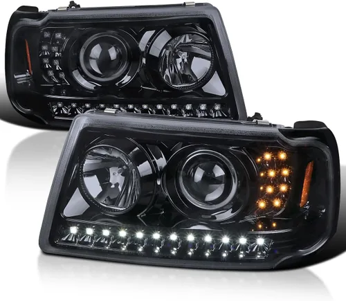 Vista 12 de SPEC-D TUNING Faros Delanteros Proyectores Negro Azabache con Tira LED y Señal de Giro LED Compatible con Ford Ranger 2001-2011, Par de Faros