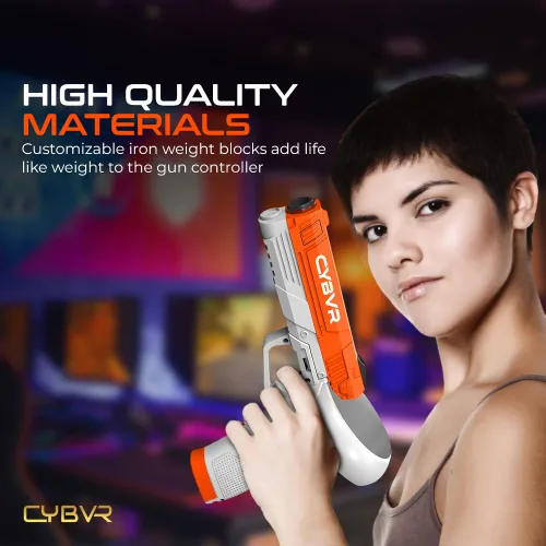 Vista 5 de CYBVR Weighted P-istol Grip Controller Attachment for Meta Quest 2, G-un Weight Feels Real, G-un Stock for OculusMeta Quest 2, VR Accessories for
