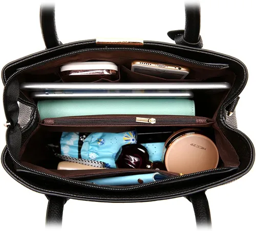 Vista 3 de Covelin bolso de mano de cuero durable tamaño mediano, mini bandolera, para mujer.