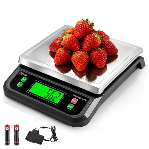 Vista 10 de Báscula digital grande de cocina de 66 lb 30 kg, báscula de alimentos para hornear, cocinar, pan, carne con función de tara y cuenta preparatoria