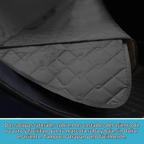 Vista 7 de Lassie Funda de asiento trasero de automóvil para perros y niños con Negro