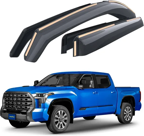 Vista 12 de Goodyear Deflectores de ventana inastillables en el canal para camiones Chevrolet (Chevy) Colorado/GMC Canyon 2015-2022 Crew Cab, protectores contra
