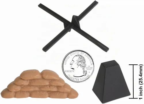 Vista 3 de BMC WW2 Atlantic Wall Fortifications - 21pc plástico ejército hombres accesorios