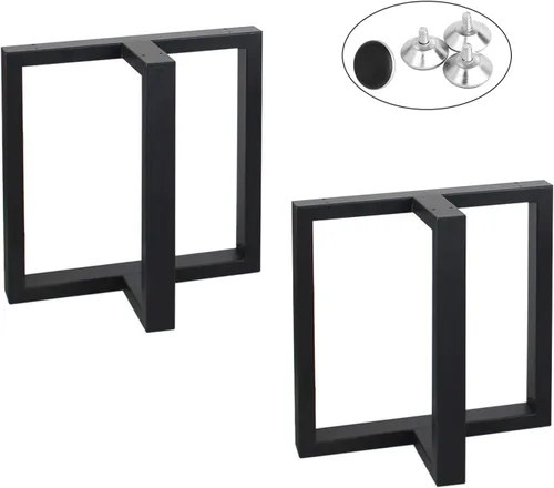 Vista 15 de MBQQ Patas para muebles de 15.7" de altura 17.7" de ancho, tubo cuadrado rústico decorativo, patas de mesa de metal resistente, patas de escritorio