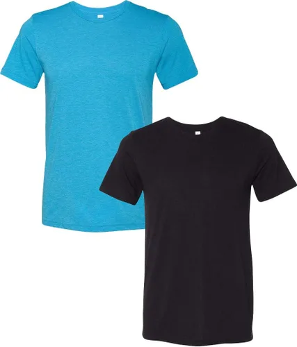 Vista 18 de Bella Canvas 3413c para hombre (1) Triblend verde + (1) Triblend rojo