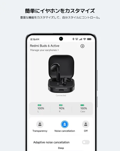 Vista 8 de XIAOMI Redmi Buds 6 Auriculares inalámbricos activos (versión global), auriculares intraurales Bluetooth 5.4, batería de larga duración de 30 horas