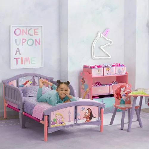 Vista 4 de Delta Children Cama de plástico para niños pequeños, princesa Disney Disney Princess