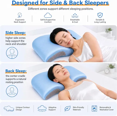 Vista 5 de Almohada cervical para el cuello, espuma viscoelástica de altura