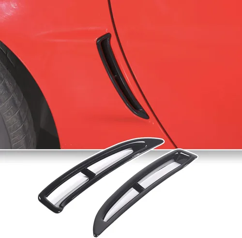 Vista 11 de Cubierta de ventilación del guardabarros trasero para Chevy Corvette C6 2005-2013 (no compatible con base), marco de ala de salida de aire lateral