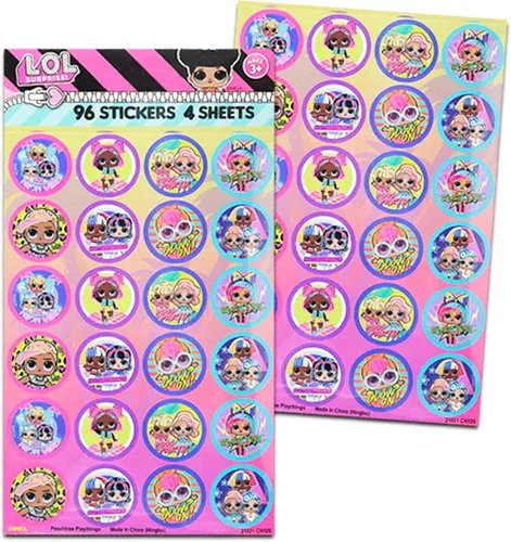 Vista 4 de LOL Surprise - Juego de regalo de calcetines para niñas, paquete con 12 pares de calcetines LOL OMG para niñas, tallas 6-8 Plus, calcomanías