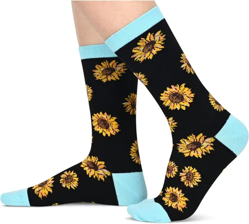 Vista 2 de Zmart Funny Crazy Socks for Women Teen Girls, Sunflower Socks Gifts for Plant Lovers Garden Gifts for Nature Lovers