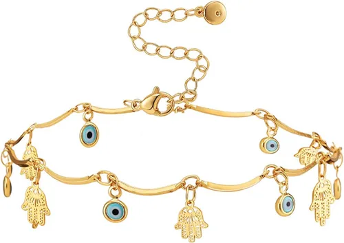 Vista 31 de Tobillera para mujer, chapada en oro de 18 quilates, tobillera con dije de oro, impermeable, para verano, playa, cadena de pie, joyería para regalos