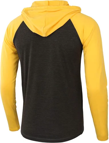 Vista 2 de HETHCODE Men's Casual Lightweight Long Sleeve Raglan Active Sports Henley Jersey Hoodie Shirts