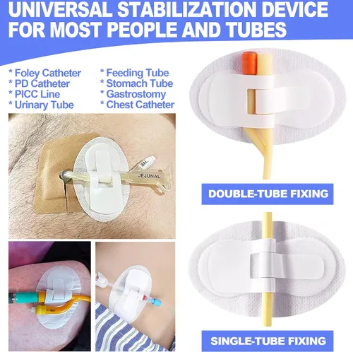 Vista 5 de Foley - Dispositivo de estabilización de catéter (paquete de 5) – Sujeta el tubo individual/doble, el tubo G y el tubo de alimentación en su lugar