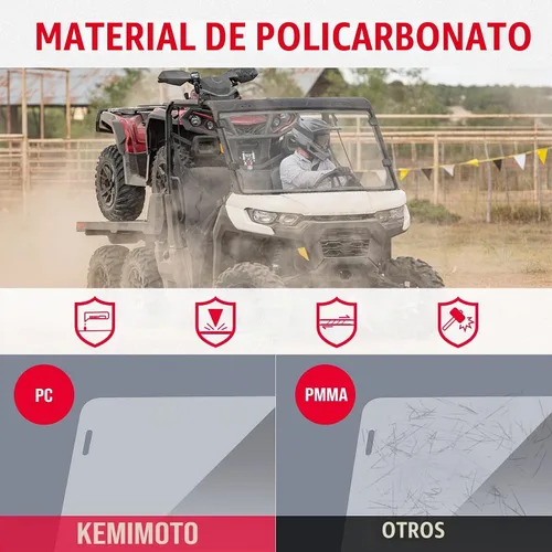 Vista 2 de KEMIMOTO Parabrisas delantero compatible con Can-Am Defender HD5/8/10