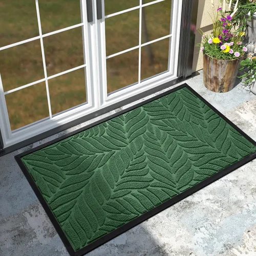 Vista 10 de Yimobra Tapete para puerta delantera para interiores y exteriores, 29.5 x 17 pulgadas, impermeable, para todas las estaciones, para entrada