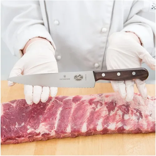 Vista 2 de Victorinox Cuchillo de chef con borde ondulado de 7-1/2 pulgadas, mango de palisandro