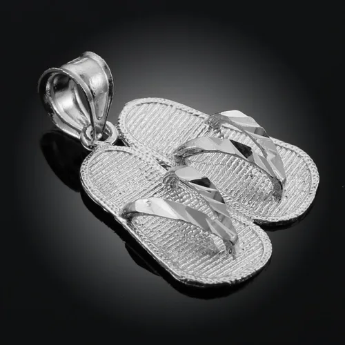 Vista 3 de Plata de ley 9253d chanclas Verano Encanto Sandalia Colgante