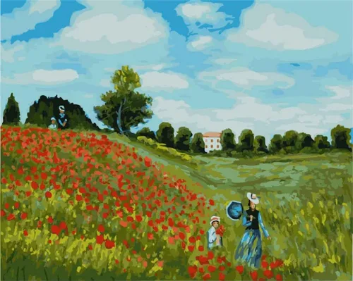 Vista 9 de YEESAM Art Pintura por números para adultos, flores de almendro de 16 x 20 pulgadas, lienzo de lino acrílico, kit de pintura numérica
