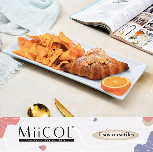 Vista 8 de Miicol Juego de 3 platos de porcelana para servir, bandejas grandes de 14