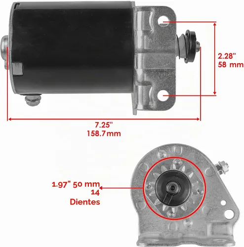 Vista 2 de Caltric Arranque Compatible con John Deere D100 D105 D110 D120 100 Series Tractor 17.5CV 19CV 21CV / Engranaje de acero mejorado de 14 dientes