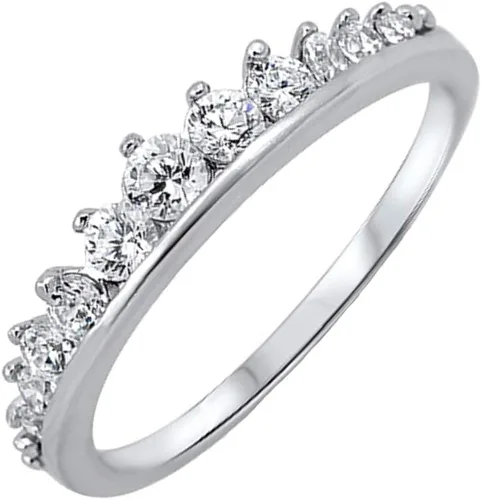 Vista 5 de CloseoutWarehouse Anillo de plata de ley con circonita cúbica (opciones de color, tamaños 3-15)