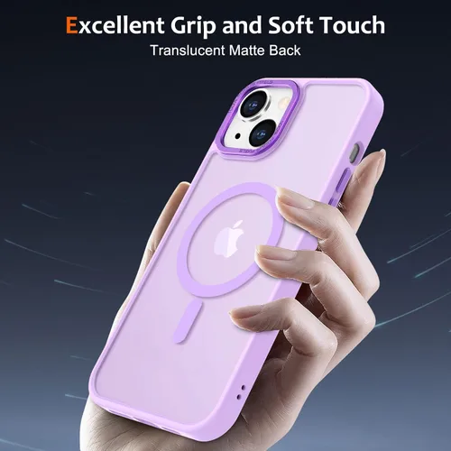 Vista 508 de Anuck - Funda magnética para iPhone 11 compatible con MagSafe, carcasa trasera mate translúcida dura, borde de TPU, delgada, resistente a impactos