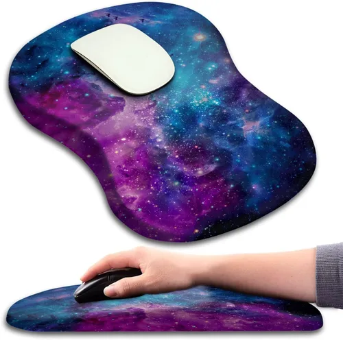 Vista 10 de Alfombrilla de ratón con soporte de muñeca, alfombrilla de ratón ergonómica con punto de masaje, cómoda alfombrilla de ratón para computadora