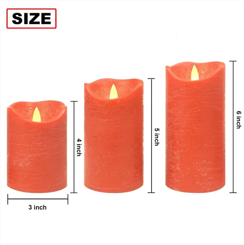 Vista 2 de iZAN - Juego de 3 velas sin llama de cera real, con pilas, LED, pilar parpadeante, velas eléctricas realistas, con control remoto y temporizador