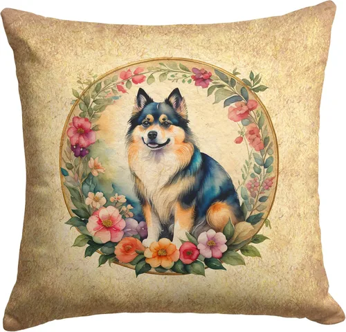 Vista 76 de Caroline's Treasures DAC2072PW1414 Affenpinscher and Flowers - Almohada decorativa de tela, lavable a máquina, para interiores y exteriores
