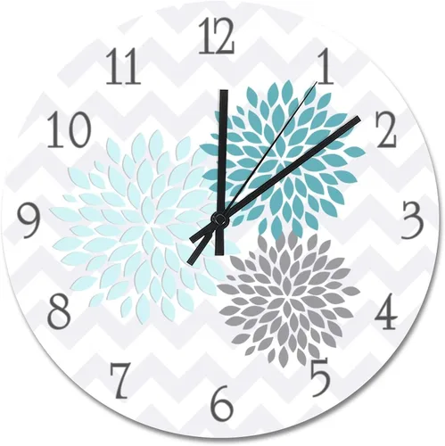 Vista 16 de ArogGeld Reloj de pared grande de madera para decoración de guardería, funciona con pilas, 12 pulgadas, silencioso, arco iris, bohemio, reloj