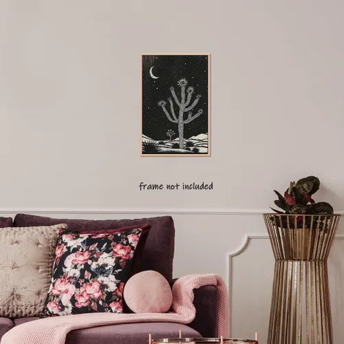 Vista 7 de Yostyle Arte de pared con diseño de paisaje del desierto occidental, póster de bloque de árbol de Joshua, decoración de pared bohemia del suroeste