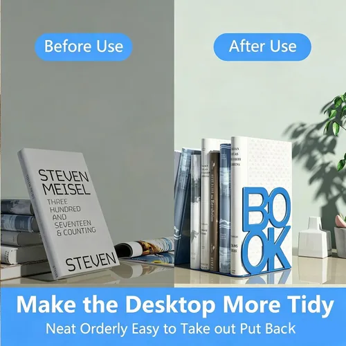 Vista 4 de Extremos para libros, soportes decorativos de metal para libros, libros, diseño de apariencia única, resistente Tapón de metal antideslizante