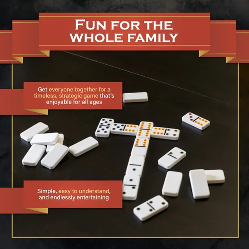 Vista 3 de Continuum Games Family Traditions - Juego de dominó (doble 6 unidades)