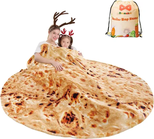 Vista 18 de mermaker Cobija de doble cara con estampado de tortilla para burritos