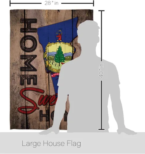 Vista 2 de HS191153-BO Vermont Sweet Home Americana States - Juego de bandera vertical decorativa para casa, 28 x 40 pulgadas con mástil, multicolor