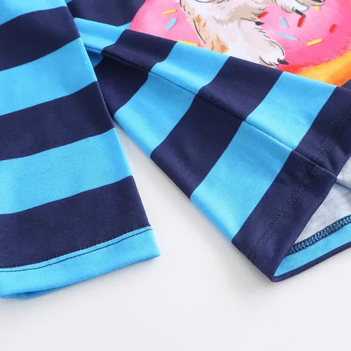 Vista 4 de QPANCY Pijamas para niñas con diseño de unicornio, conjuntos de pijamas de algodón para niñas pequeñas