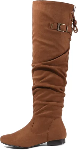 Vista 2 de DREAM PAIRS - Botas de ante para invierno, de altura al muslo, para mujer
