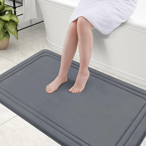 Vista 25 de Grandaily Alfombra de Baño de Espuma Viscoelástica 24x16, Ultra Suave, Antideslizante y Absorbente, Alfombras de Baño Lavables a Máquina y Secables