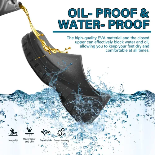 Vista 3 de phurnit Chef Shoes Men - Non Slip Oil Resistant Waterproof Safety Work Shoes Kitchen Shoes for Men Nursing Shoes Garden Shoes Men Women Indoor and