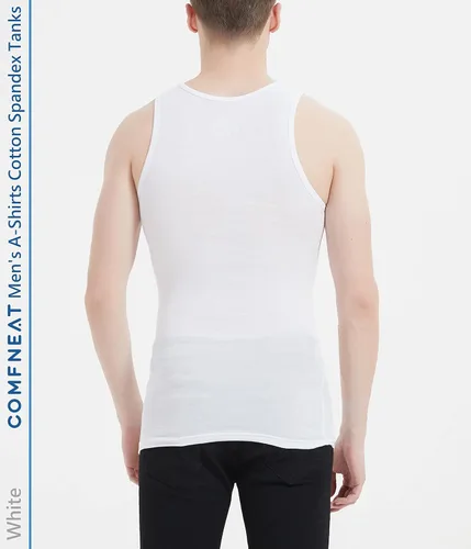 Vista 3 de Comfneat Paquete de 6 camisetas sin mangas de algodón y elastano para hombre