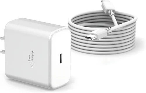 Vista 9 de Samsung - Cargador de teléfono súper rápido compatible con cargador rápido USB C de 45 W, cable de carga rápida de 10 pies tipo C para Samsung