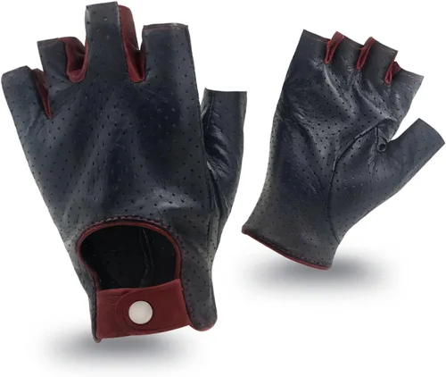 Vista 7 de ZLUXURQ Guantes de conducción de piel sin dedos suave y transpirable para mujer, piel de cordero prémium