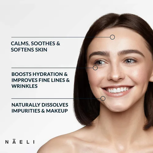 Vista 6 de NAELI Limpiador facial suave y exfoliante AHA/BHA, juego antienvejecimiento para iluminar, minimizar los poros y reducir las arrugas, regalo