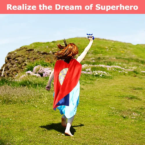 Vista 2 de InPoTo Superhero Capes for Kids,Heroes Capes and Masks Fit for 3-12years old boy and girls Dress Up