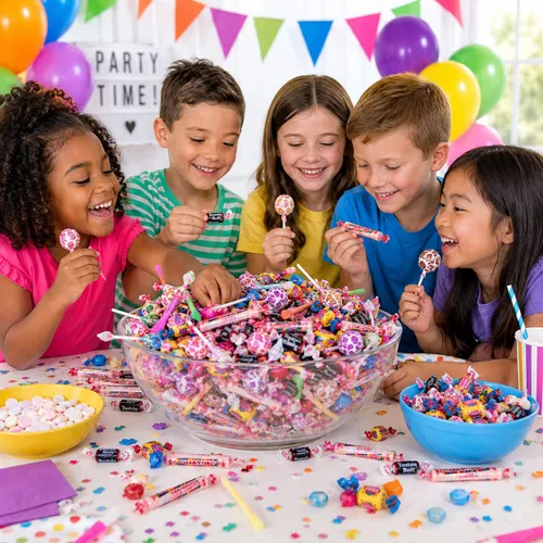 Vista 4 de Fun Express Paquete variado de dulces a granel, 9 libras, 1000 unidades Individually Wrapped, Assorted Candy Mix, For 4th of July, Halloween