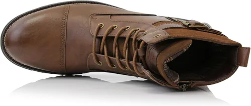 Vista 5 de Polar Fox Patrick MPX808583 - Botas clásicas de combate con cierre de cremallera para hombre, 7 ojales