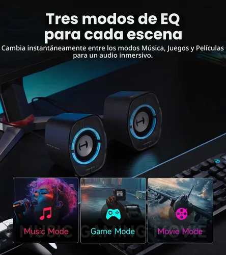 Vista 5 de Edifier G1000 II RGB Light Compact Gaming Altavoces de escritorio Negro